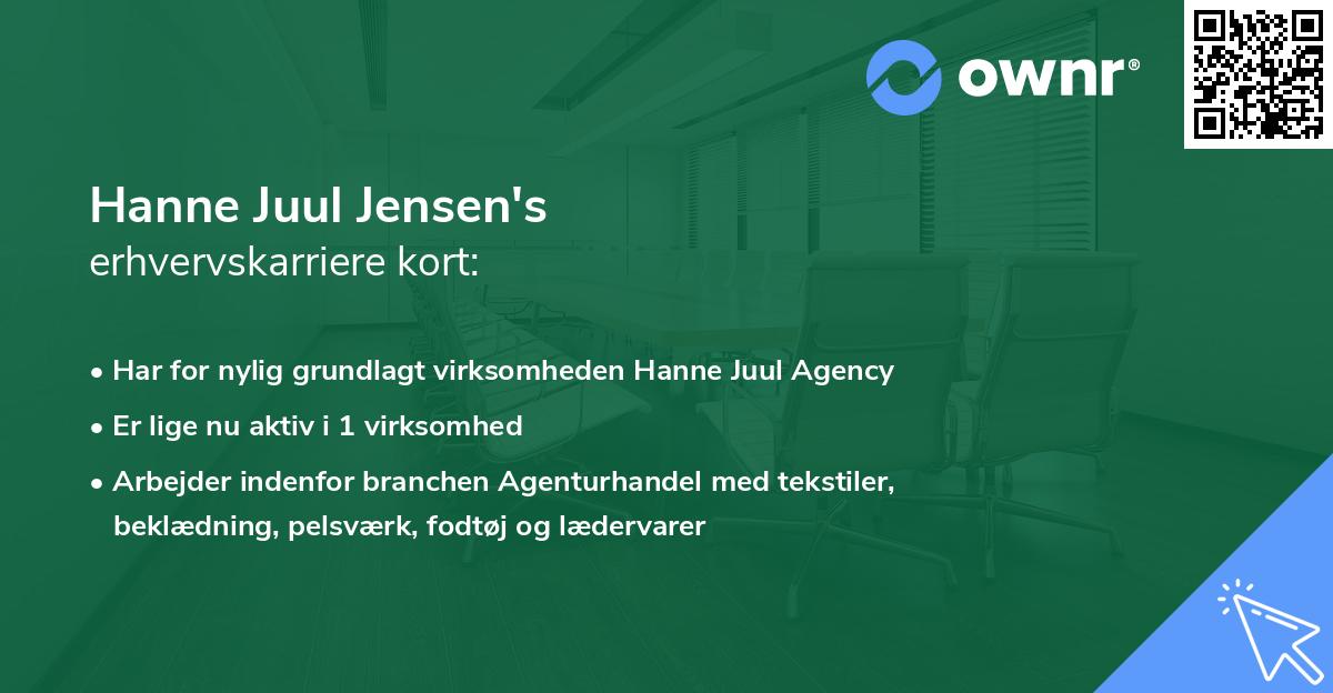 Hanne Juul Jensen's erhvervskarriere kort
