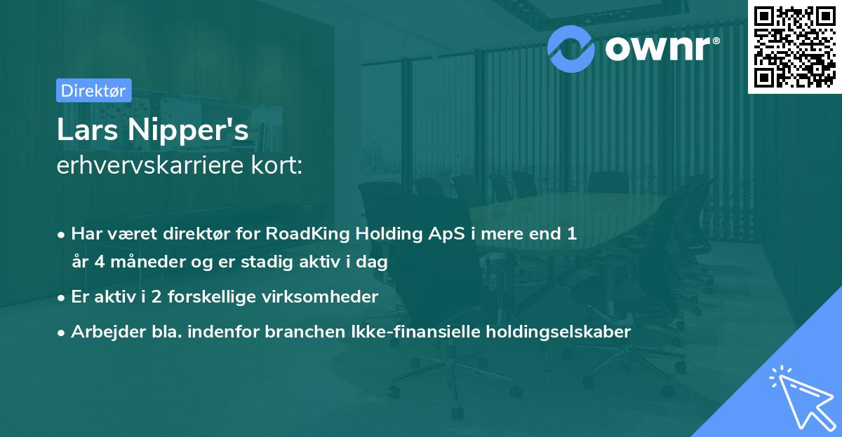 Lars Nipper's erhvervskarriere kort