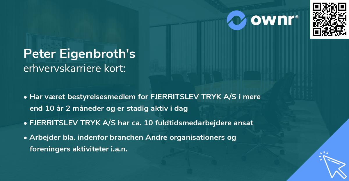 Peter Eigenbroth's erhvervskarriere kort