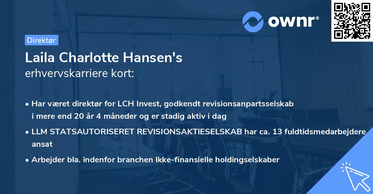 Laila Charlotte Hansen's erhvervskarriere kort