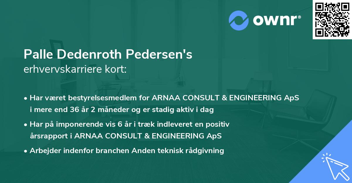 Palle Dedenroth Pedersen's erhvervskarriere kort