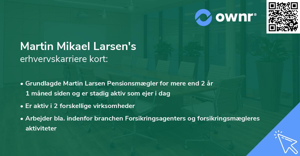 Martin Mikael Larsen's erhvervskarriere kort