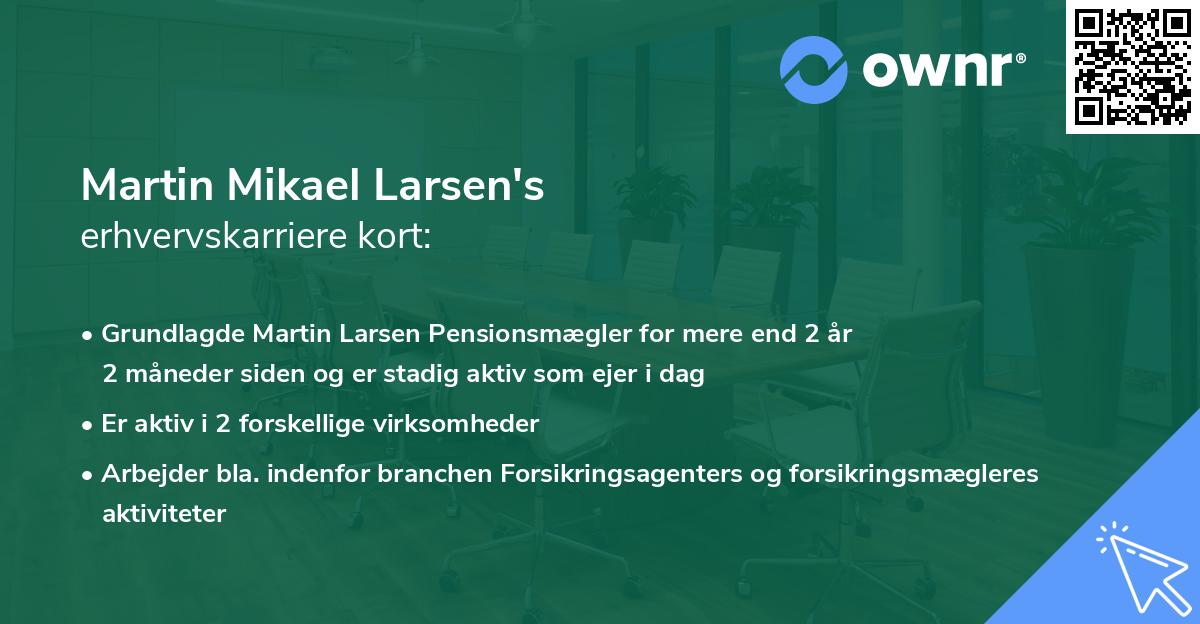 Martin Mikael Larsen's erhvervskarriere kort