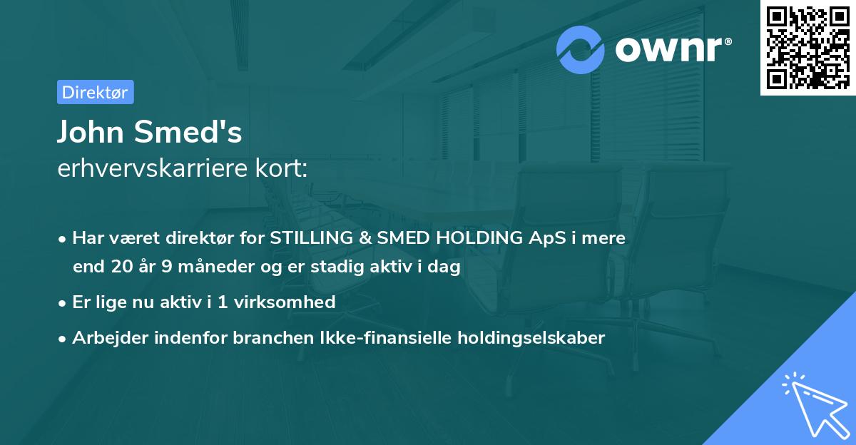 John Smed's erhvervskarriere kort