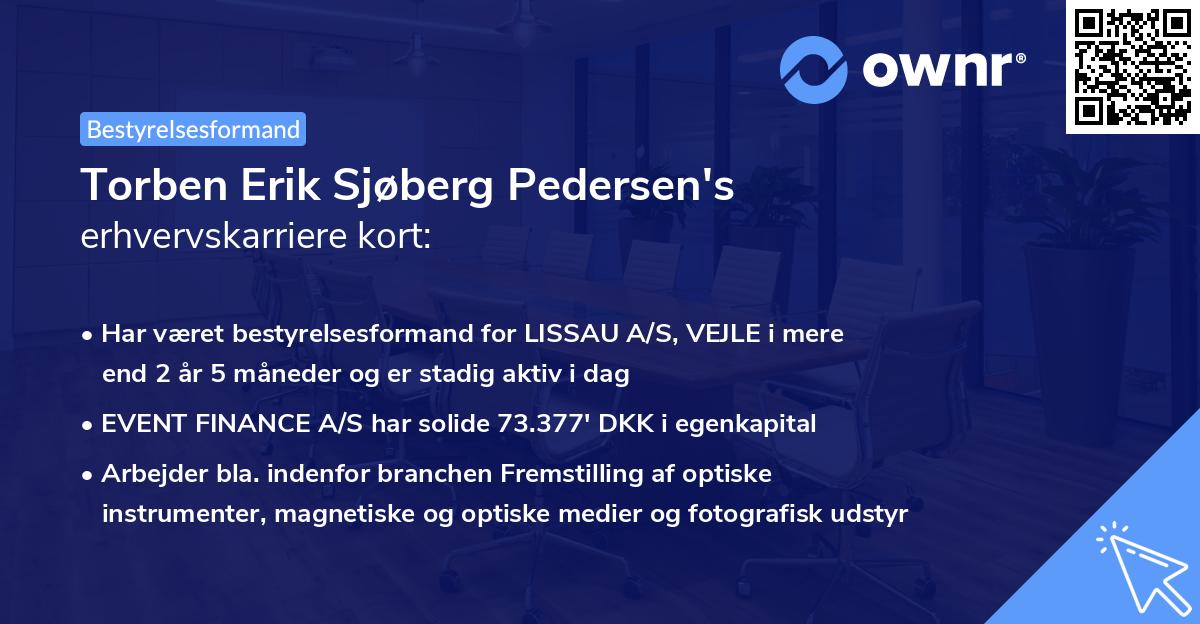 Torben Erik Sjøberg Pedersen's erhvervskarriere kort