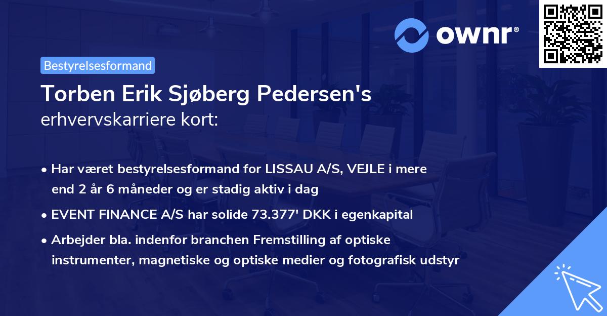Torben Erik Sjøberg Pedersen's erhvervskarriere kort