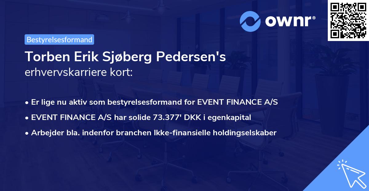 Torben Erik Sjøberg Pedersen's erhvervskarriere kort