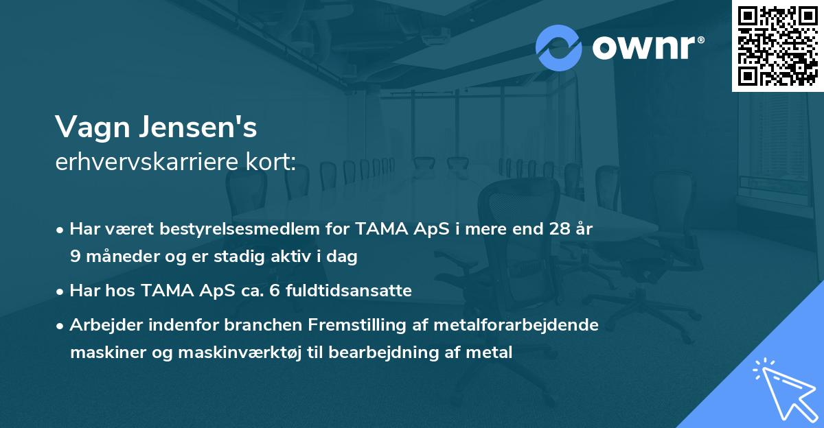 Vagn Jensen's erhvervskarriere kort