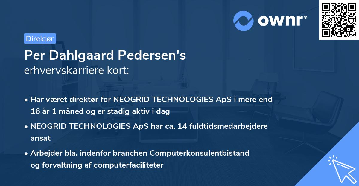 Per Dahlgaard Pedersen's erhvervskarriere kort
