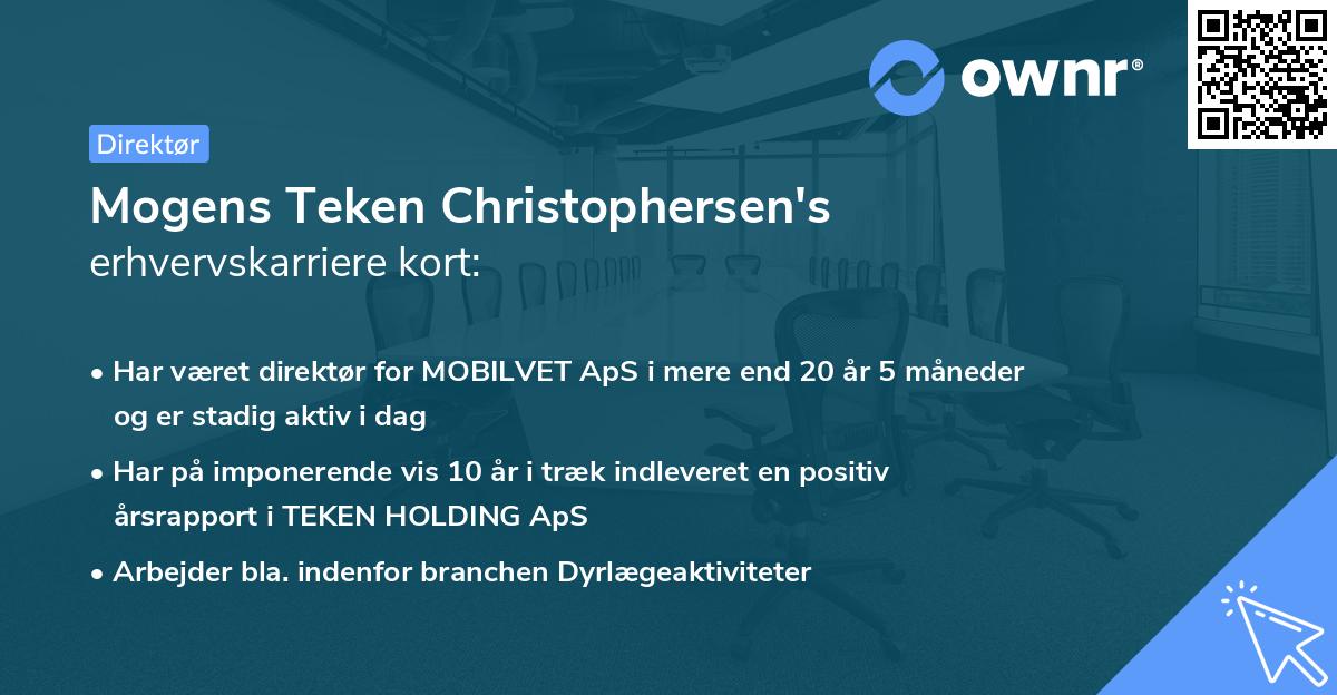 Mogens Teken Christophersen's erhvervskarriere kort