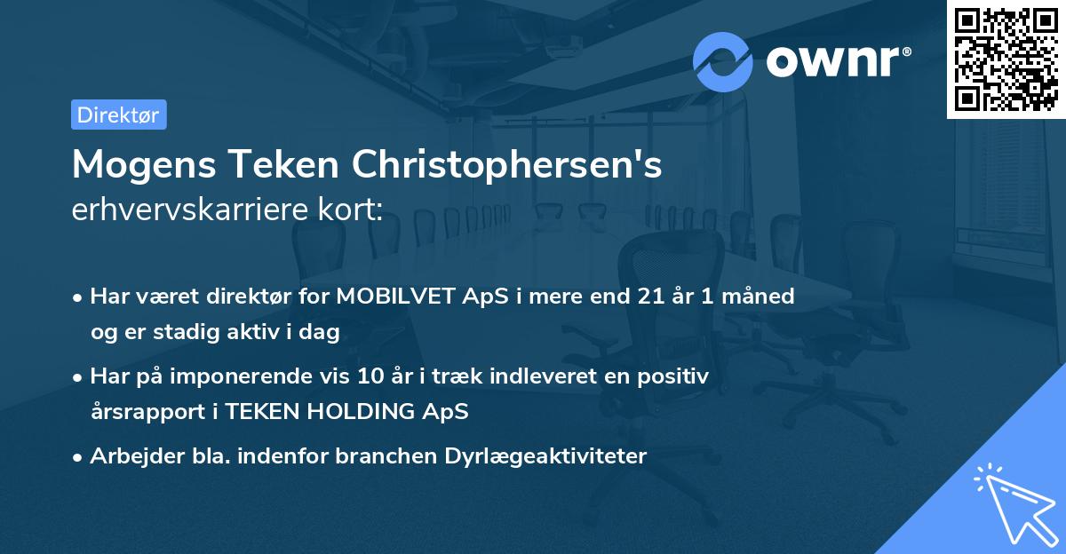 Mogens Teken Christophersen's erhvervskarriere kort