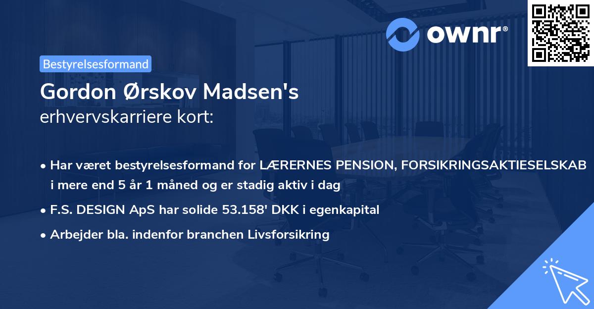 Gordon Ørskov Madsen's erhvervskarriere kort