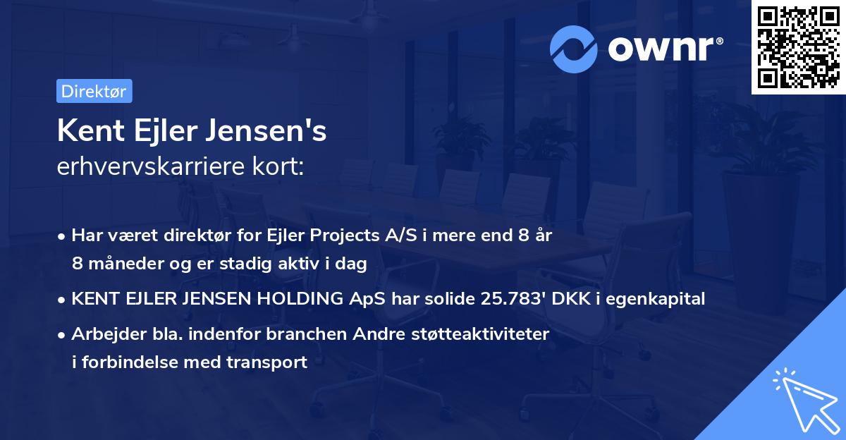 Kent Ejler Jensen's erhvervskarriere kort