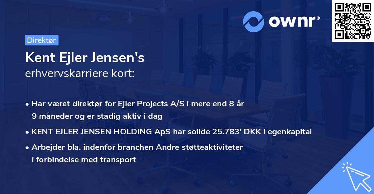 Kent Ejler Jensen's erhvervskarriere kort