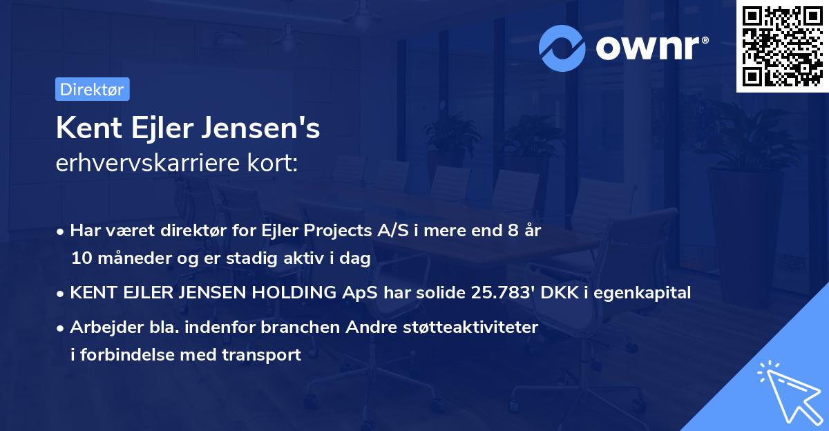 Kent Ejler Jensen's erhvervskarriere kort
