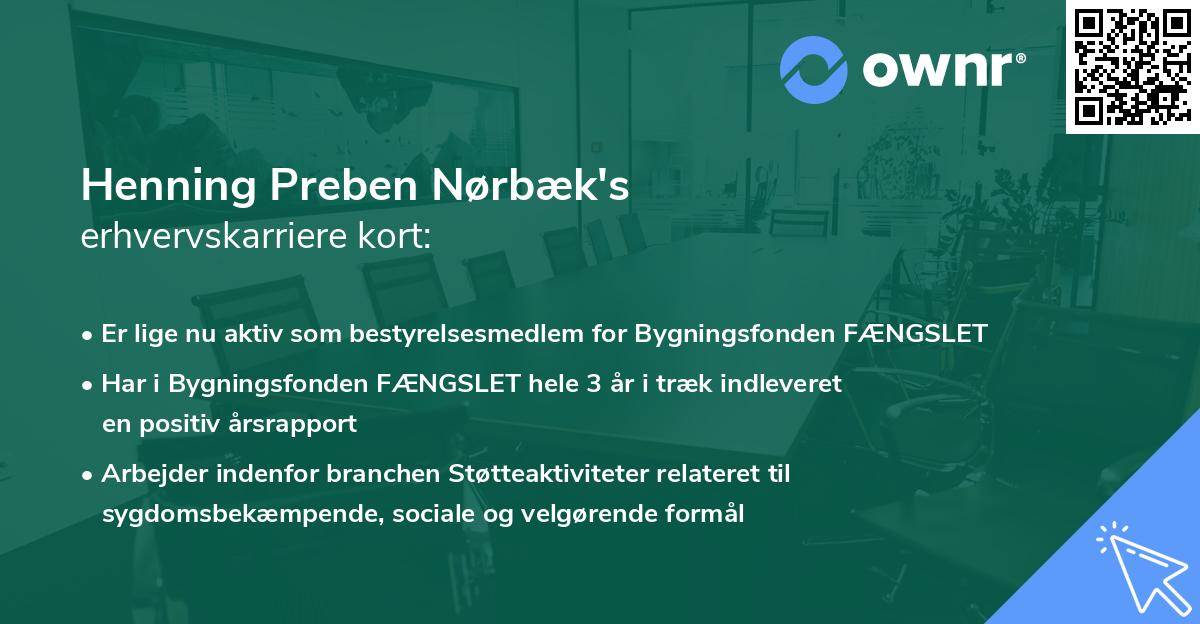 Henning Preben Nørbæk's erhvervskarriere kort