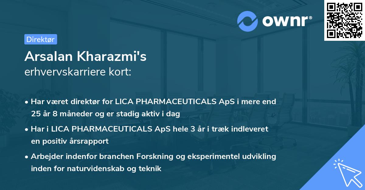 Arsalan Kharazmi's erhvervskarriere kort