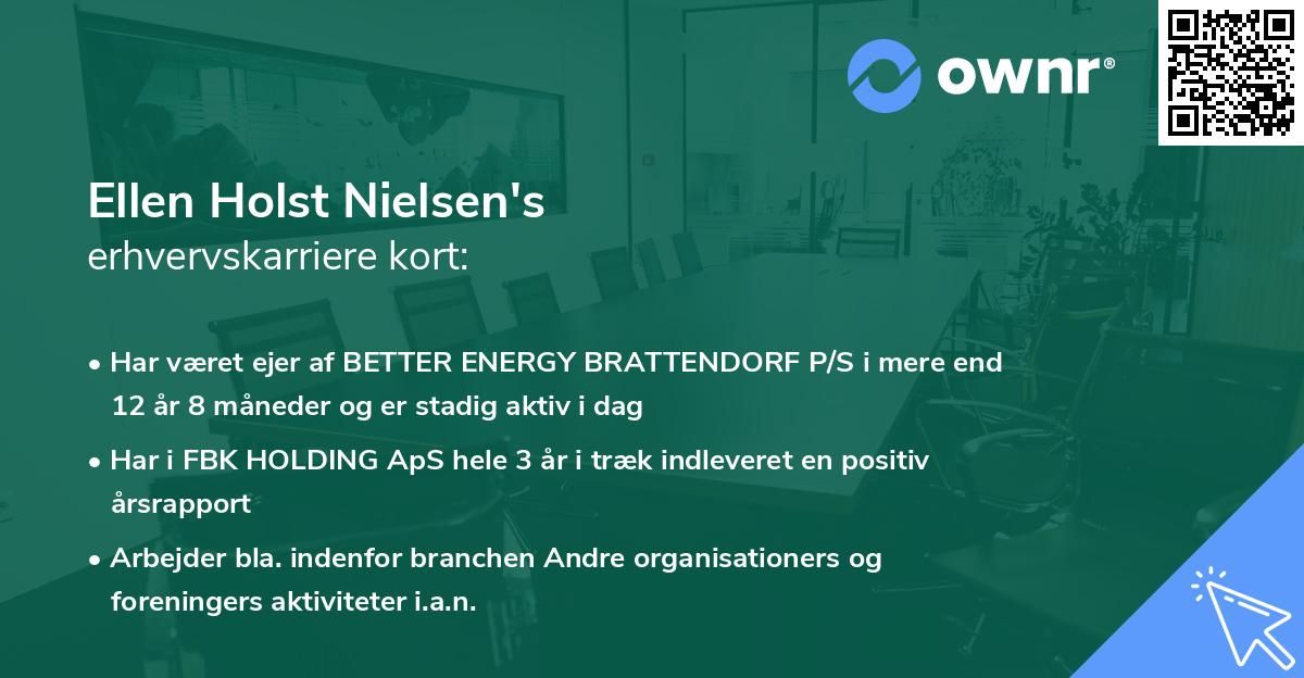 Ellen Holst Nielsen's erhvervskarriere kort