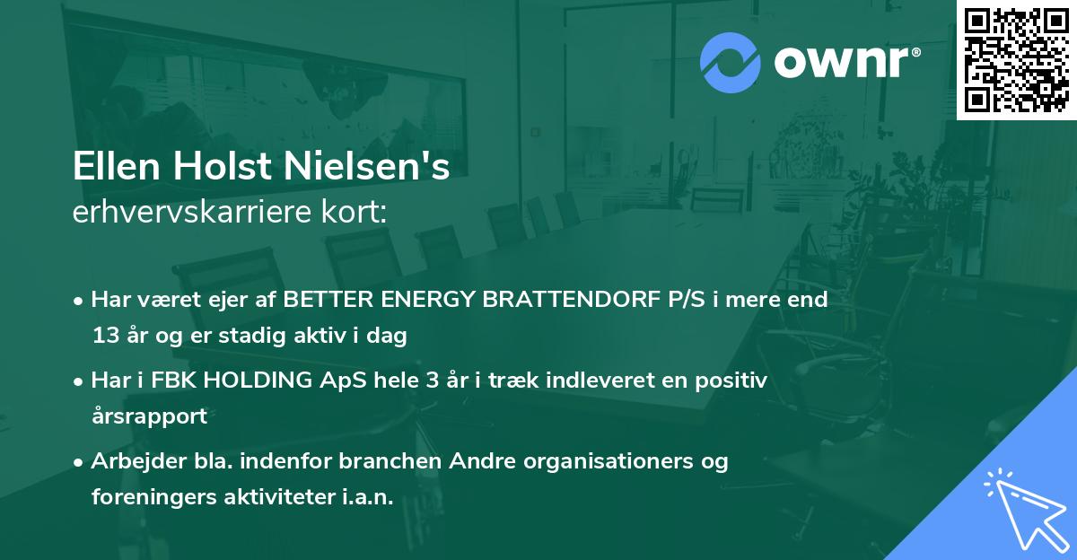 Ellen Holst Nielsen's erhvervskarriere kort