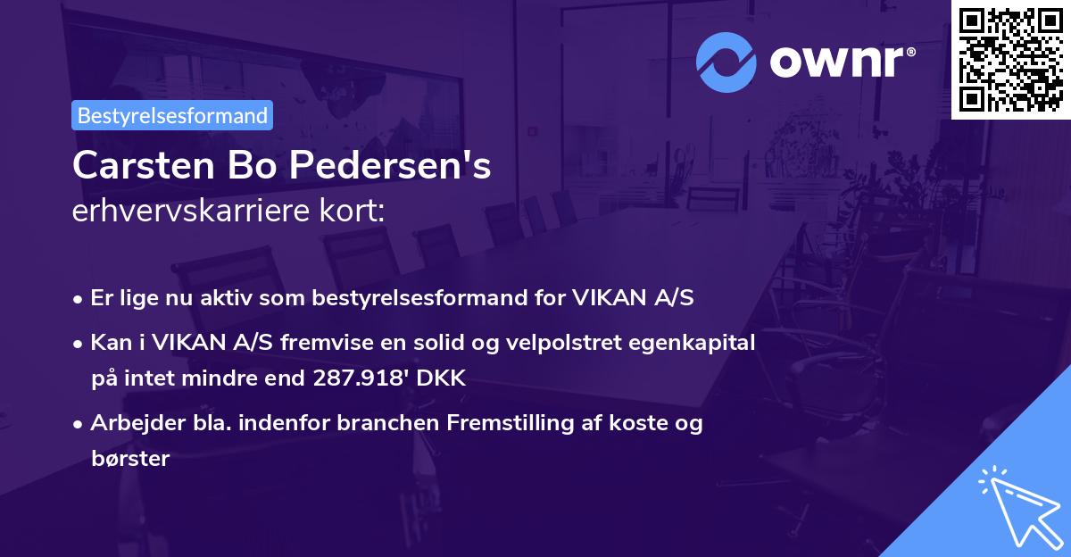 Carsten Bo Pedersen's erhvervskarriere kort