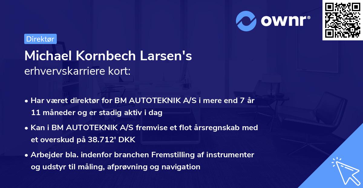 Michael Kornbech Larsen's erhvervskarriere kort