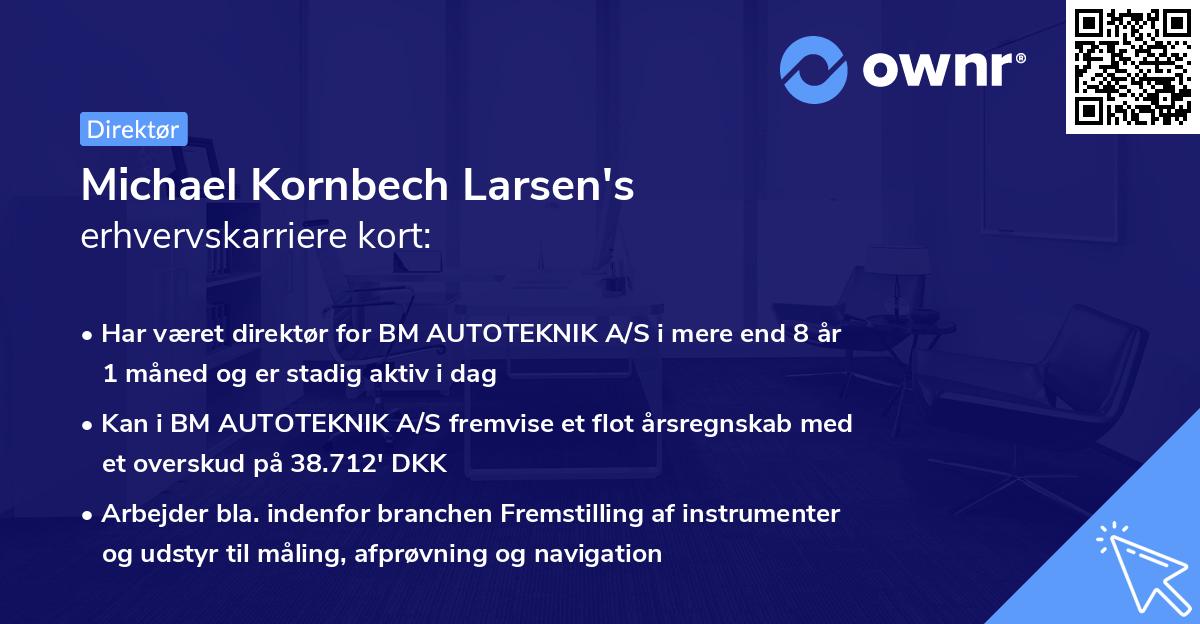 Michael Kornbech Larsen's erhvervskarriere kort