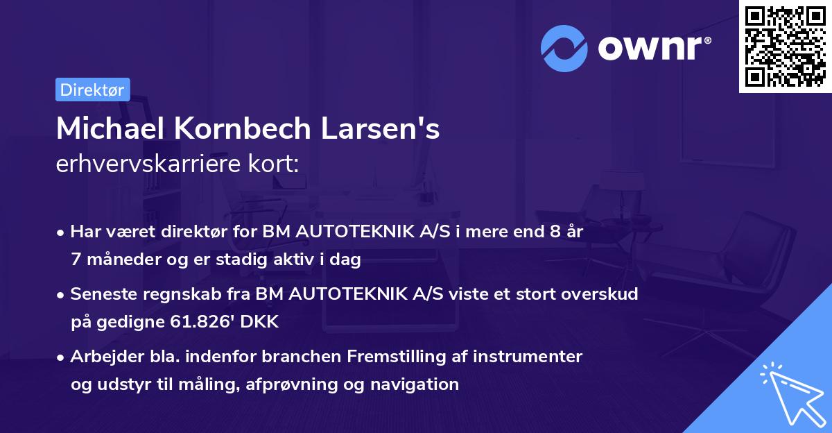Michael Kornbech Larsen's erhvervskarriere kort