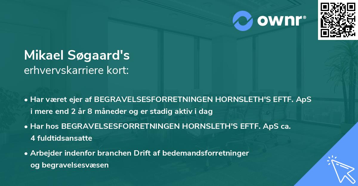 Mikael Søgaard's erhvervskarriere kort