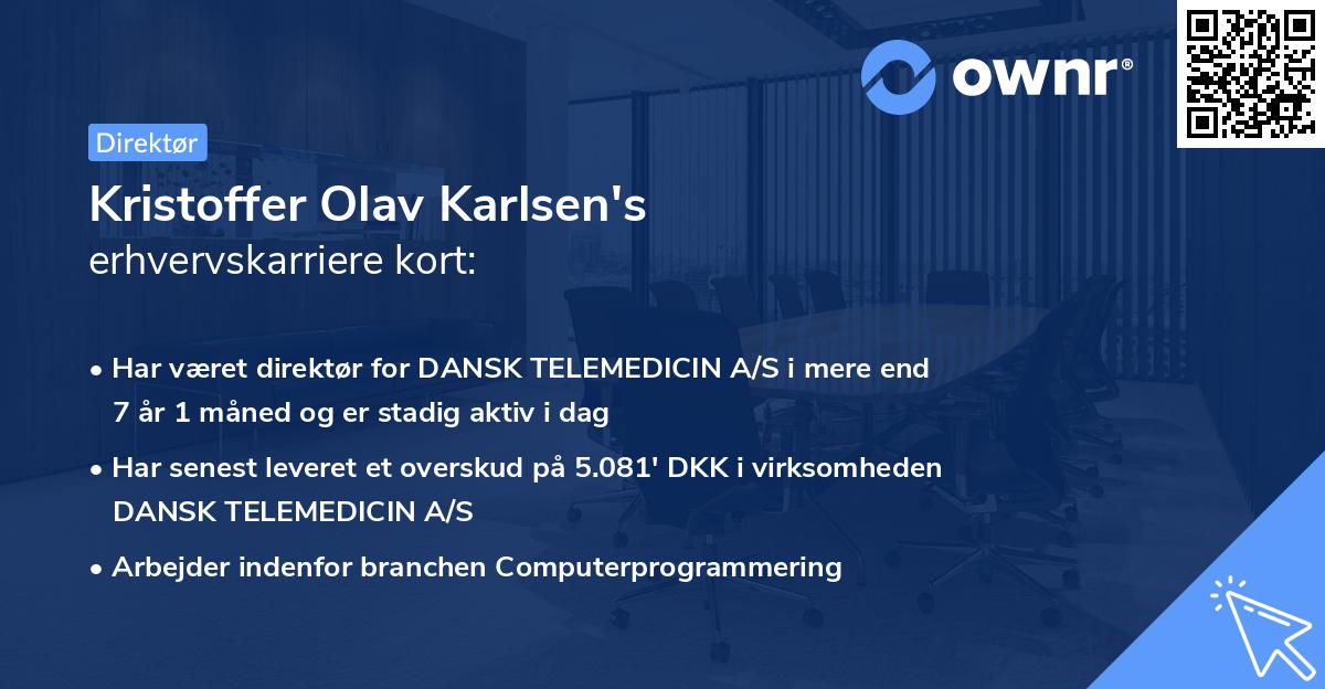 Kristoffer Olav Karlsen's erhvervskarriere kort