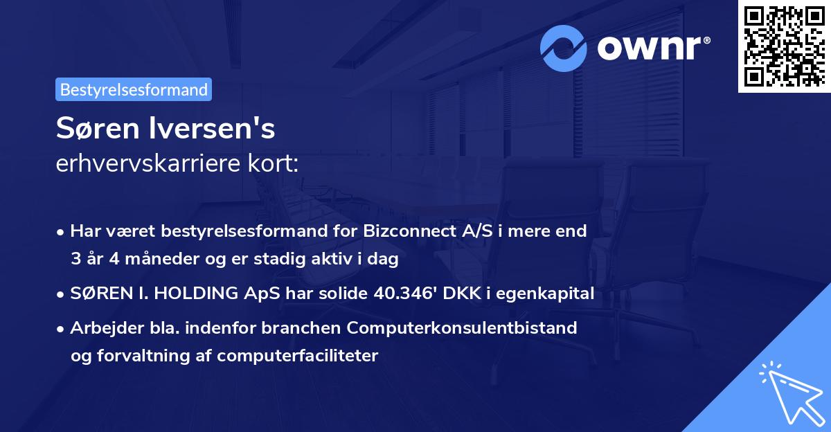 Søren Iversen's erhvervskarriere kort