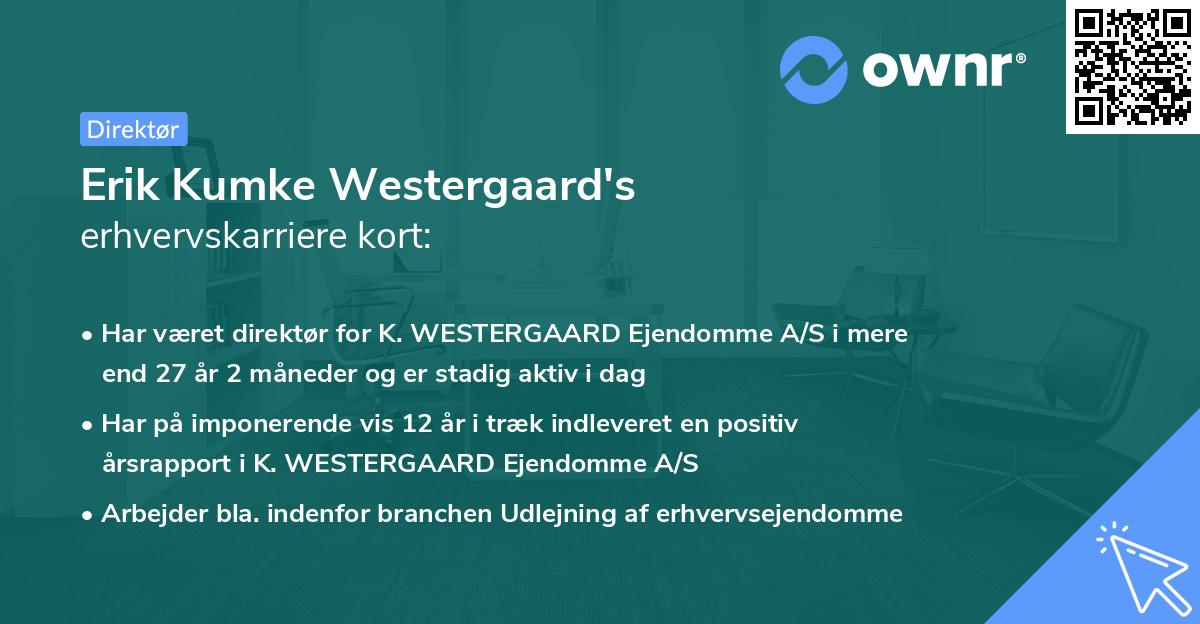 Erik Kumke Westergaard's erhvervskarriere kort