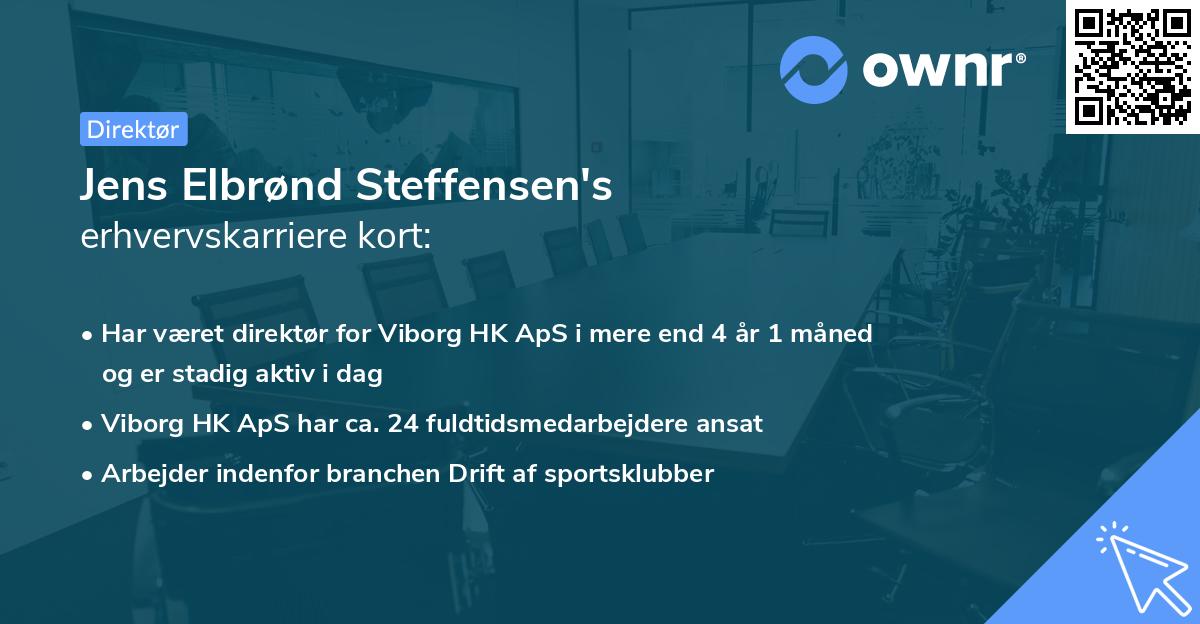 Jens Elbrønd Steffensen's erhvervskarriere kort