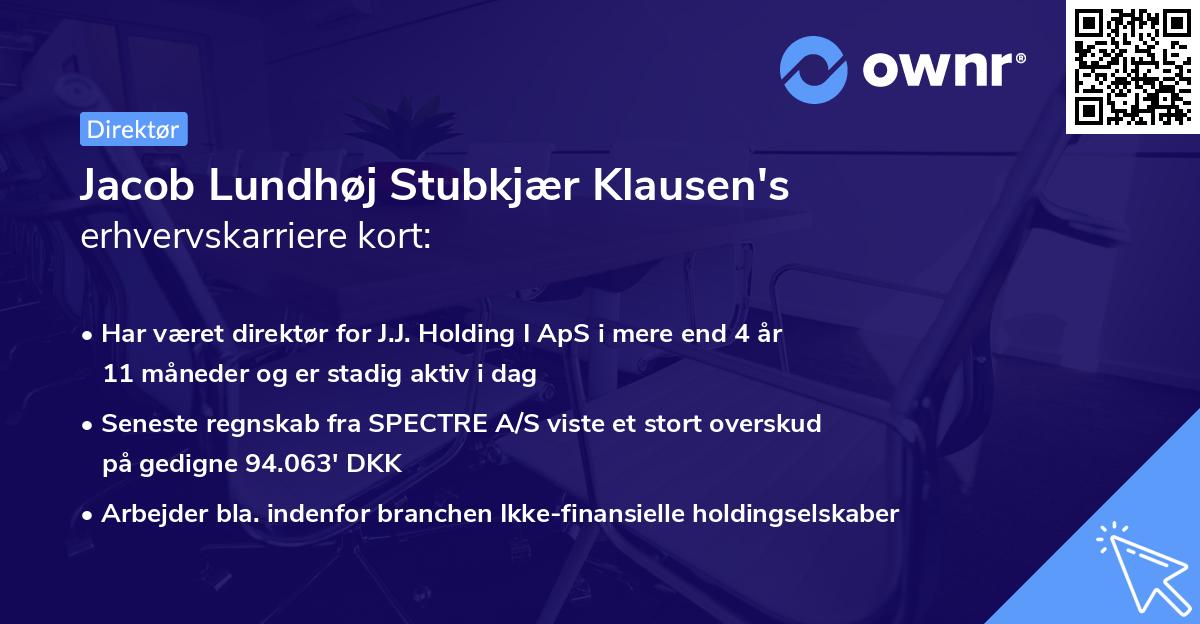 Jacob Lundhøj Stubkjær Klausen's erhvervskarriere kort