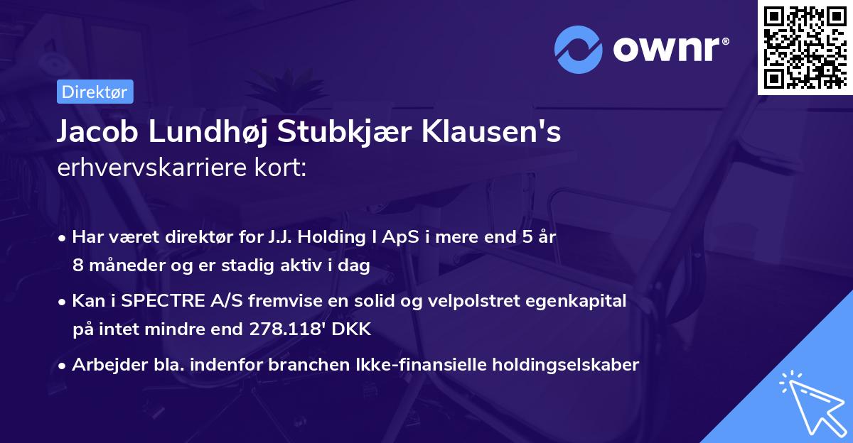 Jacob Lundhøj Stubkjær Klausen's erhvervskarriere kort