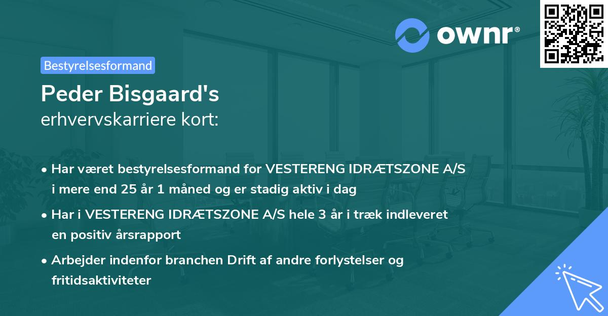 Peder Bisgaard's erhvervskarriere kort