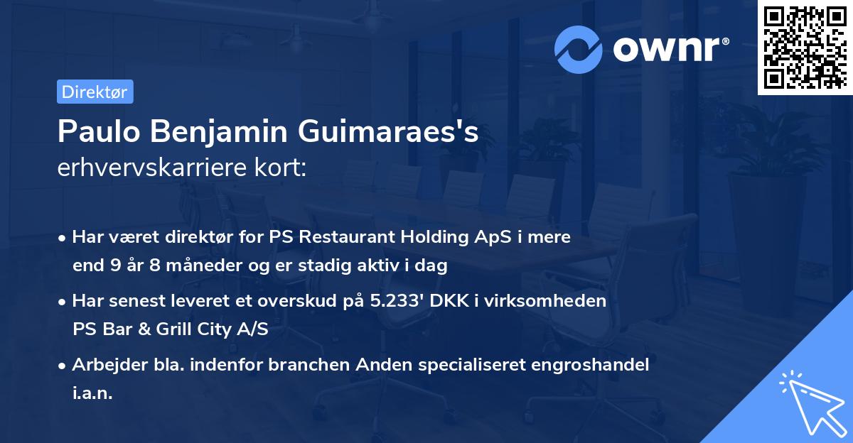 Paulo Benjamin Guimaraes's erhvervskarriere kort