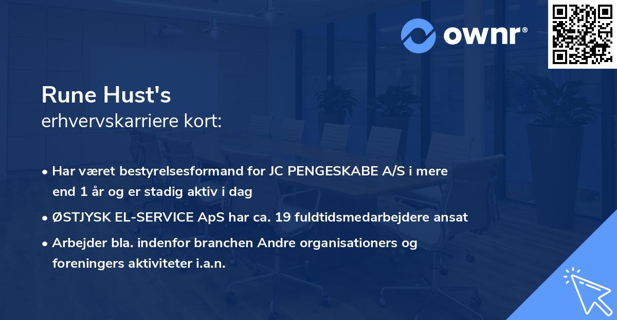 Rune Hust's erhvervskarriere kort