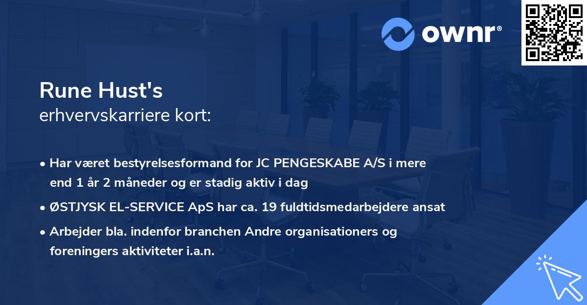 Rune Hust's erhvervskarriere kort