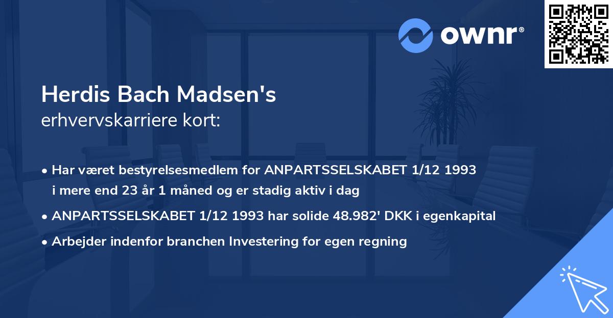 Herdis Bach Madsen's erhvervskarriere kort