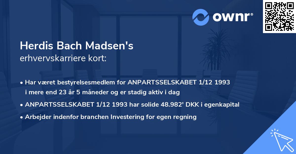 Herdis Bach Madsen's erhvervskarriere kort