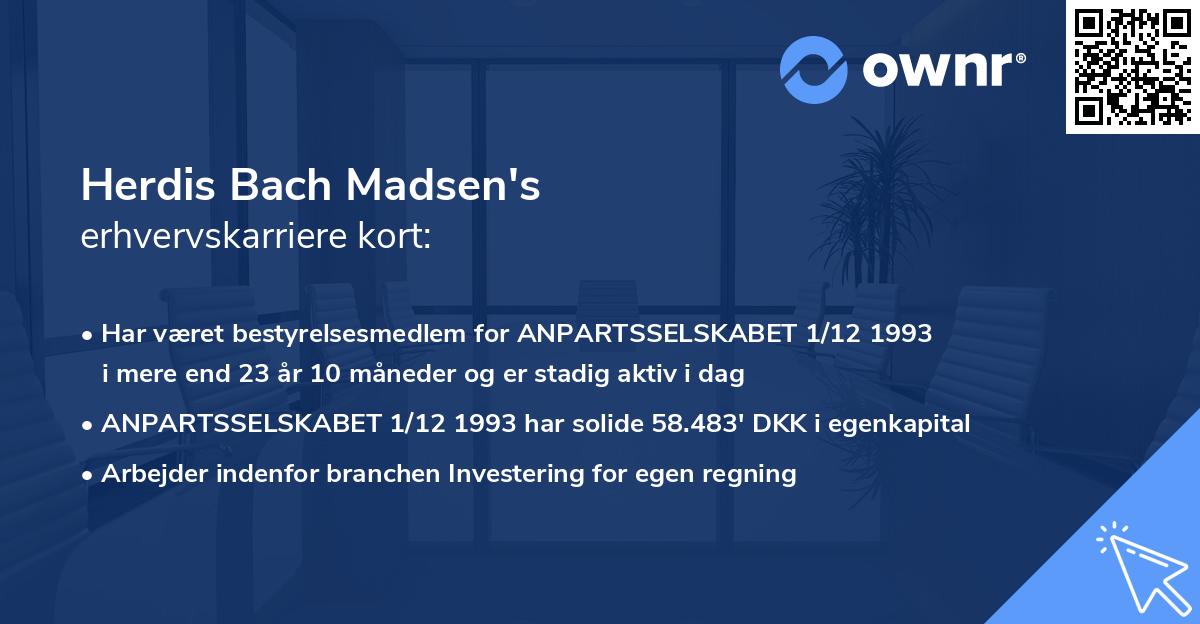 Herdis Bach Madsen's erhvervskarriere kort