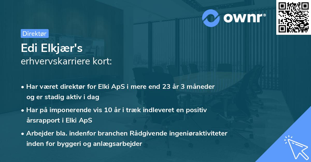 Edi Elkjær's erhvervskarriere kort