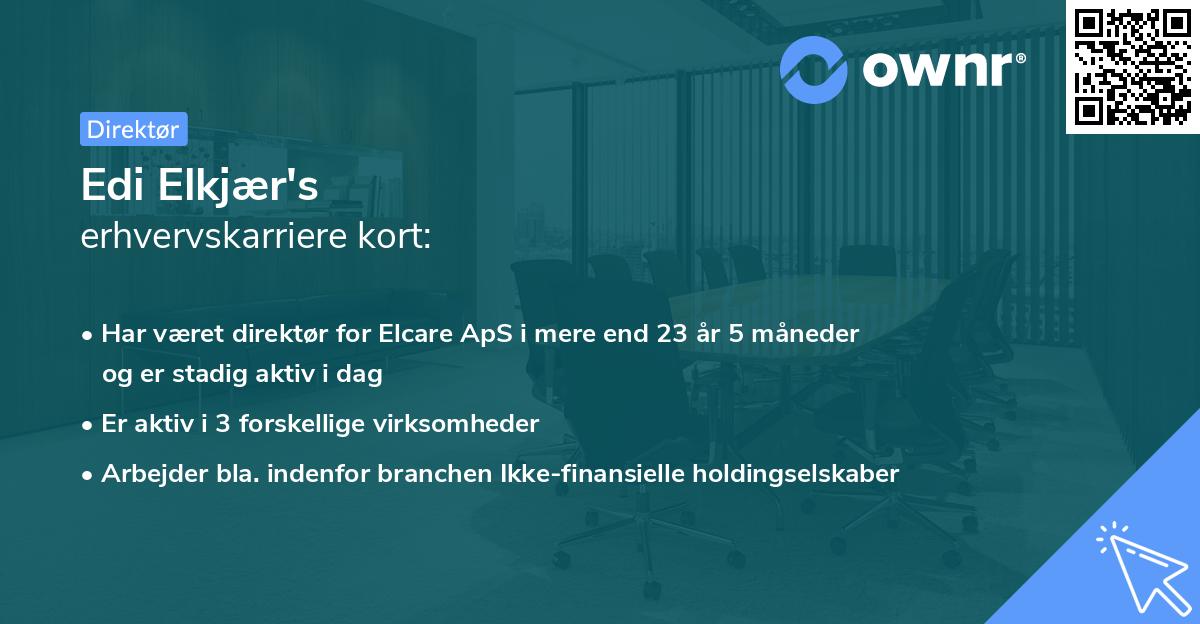 Edi Elkjær's erhvervskarriere kort