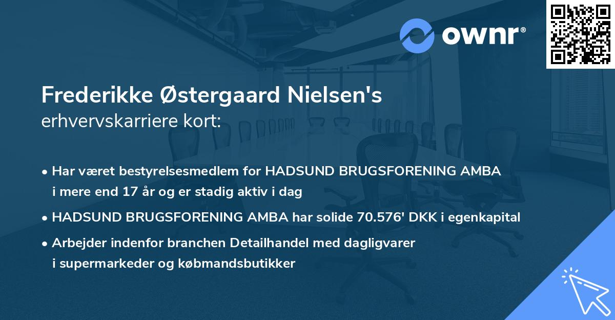 Frederikke Østergaard Nielsen's erhvervskarriere kort