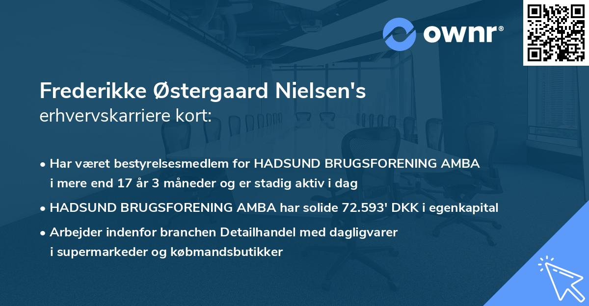 Frederikke Østergaard Nielsen's erhvervskarriere kort