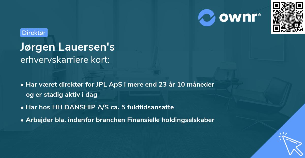 Jørgen Lauersen's erhvervskarriere kort
