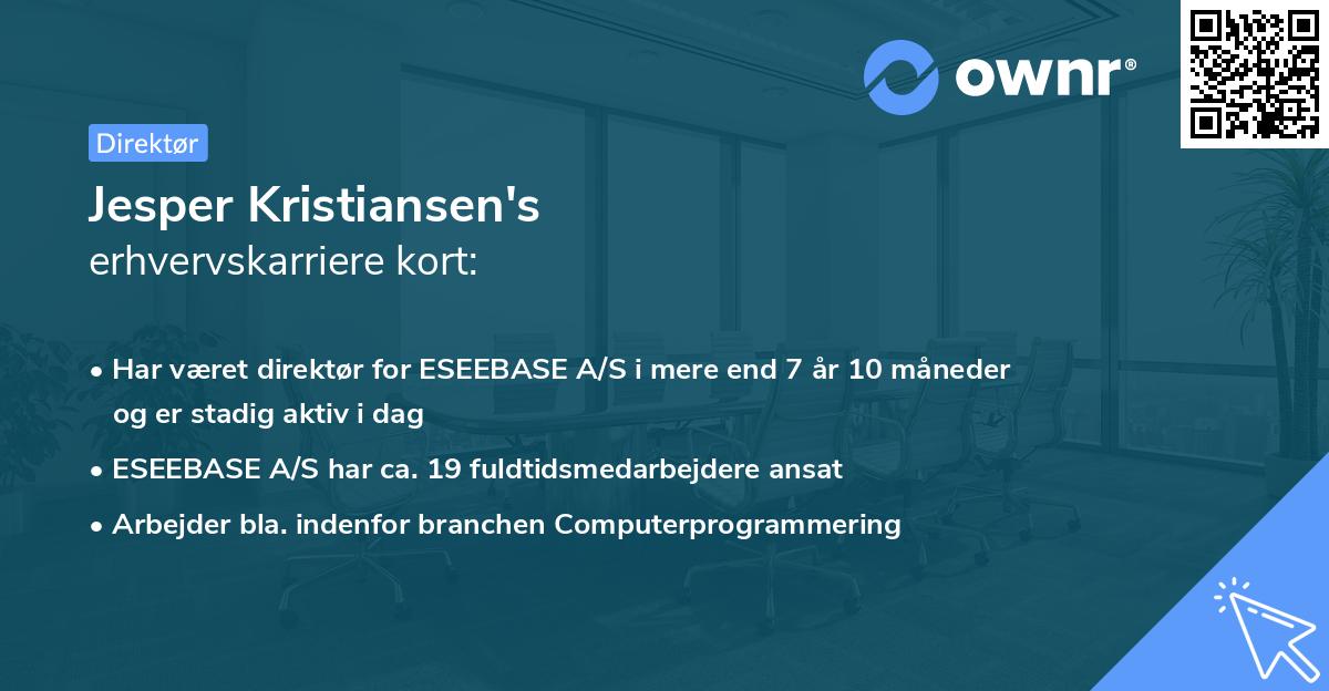 Jesper Kristiansen's erhvervskarriere kort