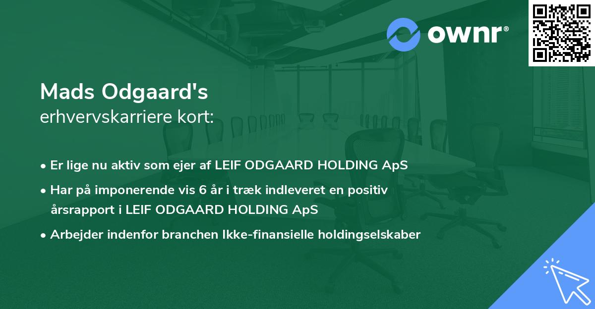 Mads Odgaard's erhvervskarriere kort