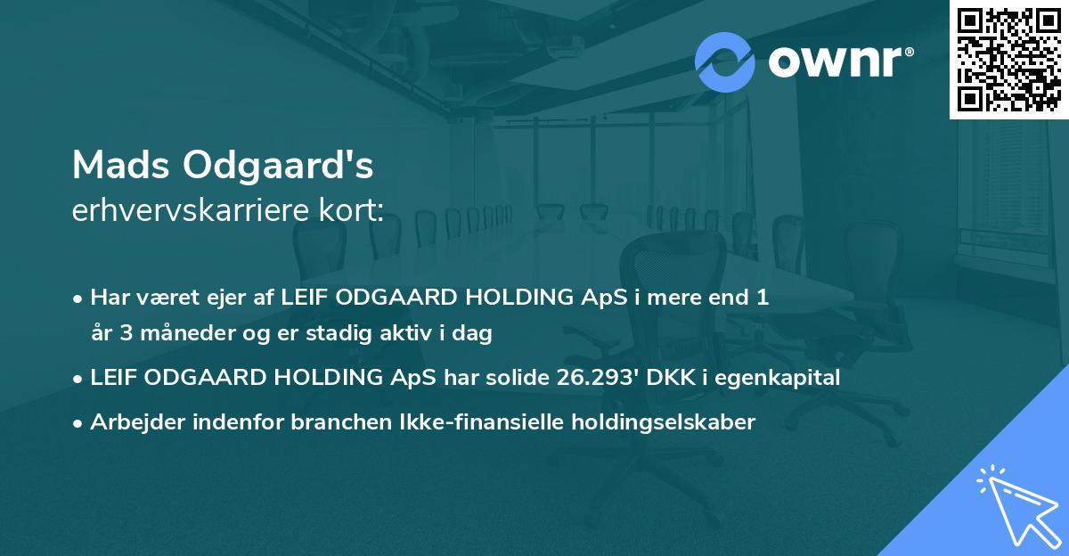 Mads Odgaard's erhvervskarriere kort