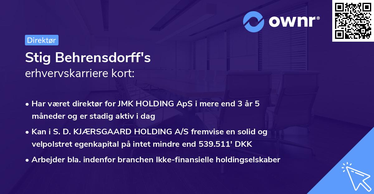 Stig Behrensdorff's erhvervskarriere kort